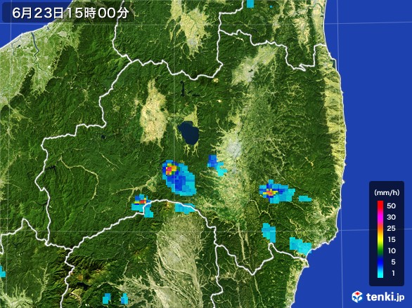 福島県の雨雲レーダー(2017年06月23日)