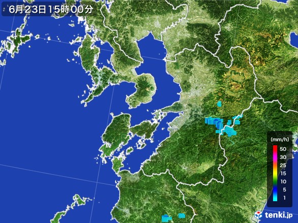 熊本県の雨雲レーダー(2017年06月23日)