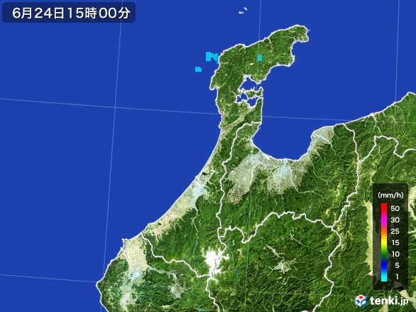 石川県の雨雲レーダー(2017年06月24日)