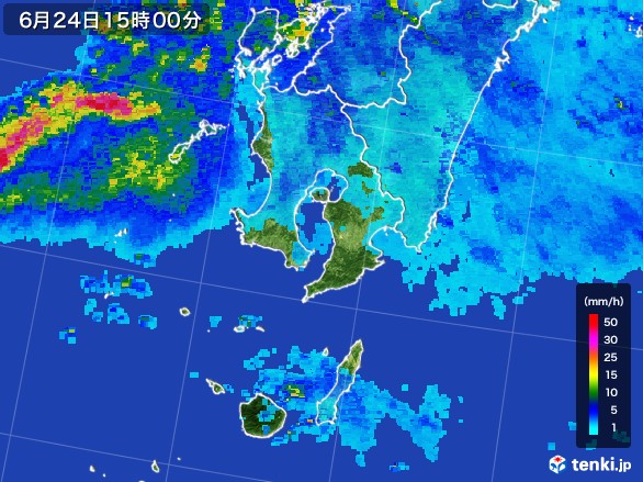 鹿児島県の雨雲レーダー(2017年06月24日)