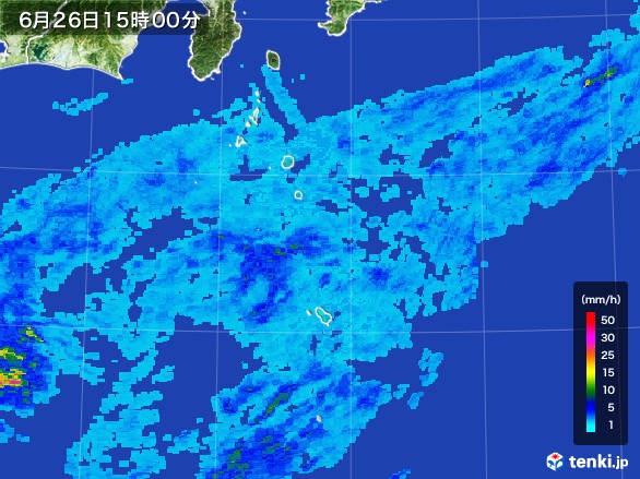 伊豆諸島(東京都)の雨雲レーダー(2017年06月26日)