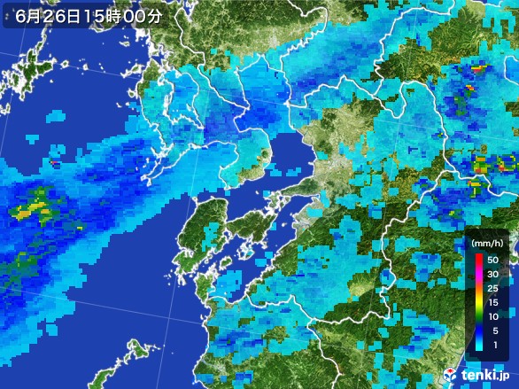 熊本県の雨雲レーダー(2017年06月26日)