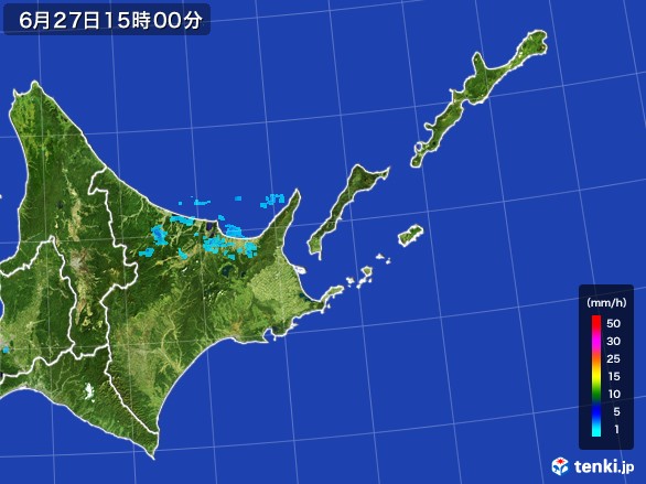 道東の雨雲レーダー(2017年06月27日)
