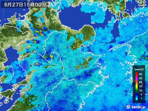 大分県の雨雲レーダー(2017年06月27日)