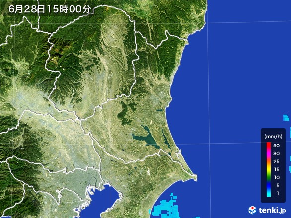 茨城県の雨雲レーダー(2017年06月28日)