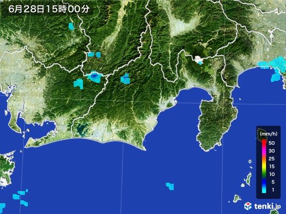 静岡県の雨雲レーダー(2017年06月28日)