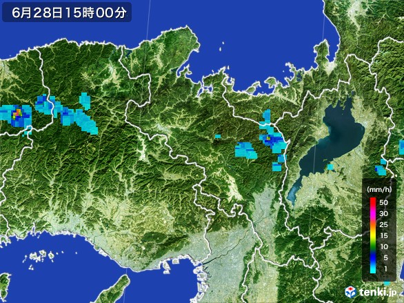 京都府の雨雲レーダー(2017年06月28日)