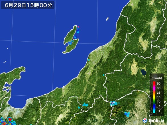 新潟県の雨雲レーダー(2017年06月29日)