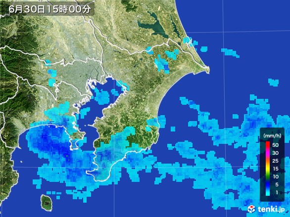 千葉県の雨雲レーダー(2017年06月30日)