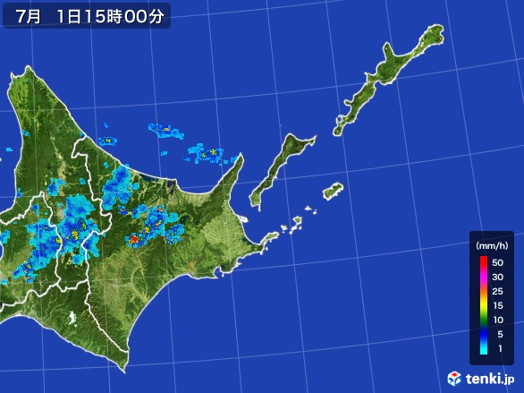 道東の雨雲レーダー(2017年07月01日)