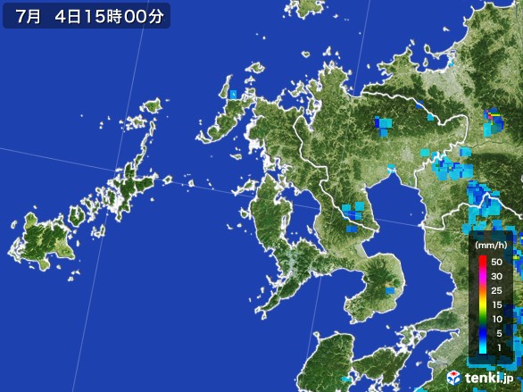 長崎県の雨雲レーダー(2017年07月04日)