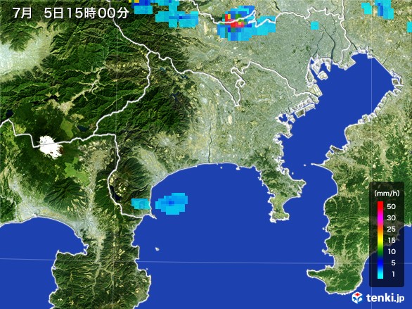 神奈川県の雨雲レーダー(2017年07月05日)