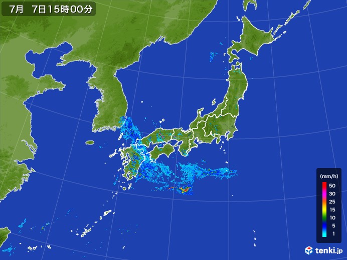 雨雲レーダー(2017年07月07日)