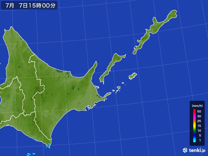 道東の雨雲レーダー(2017年07月07日)