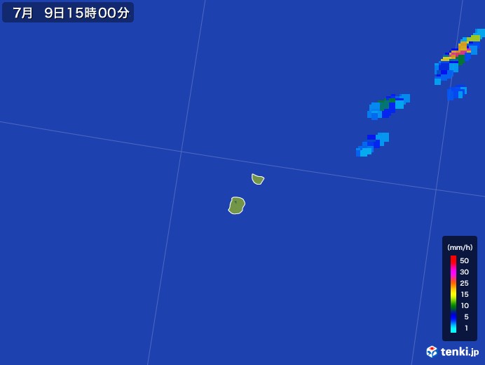 南大東島(沖縄県)の雨雲レーダー(2017年07月09日)