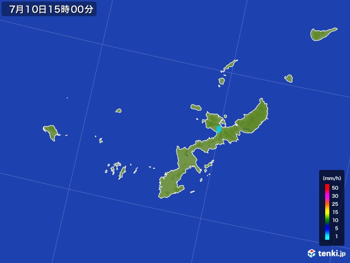 沖縄県の雨雲レーダー(2017年07月10日)