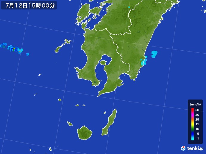鹿児島県の雨雲レーダー(2017年07月12日)