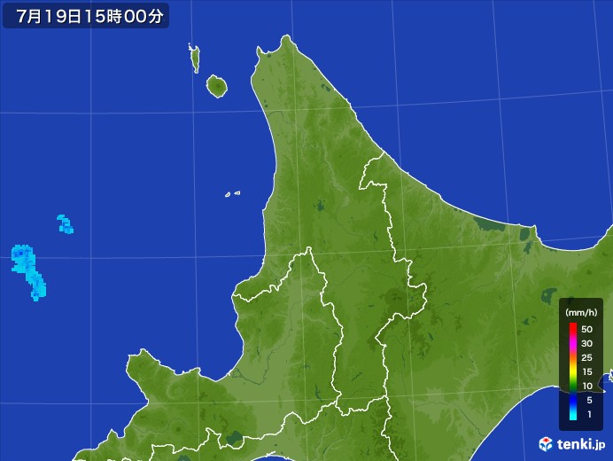 道北の雨雲レーダー(2017年07月19日)