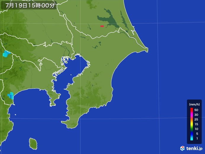 千葉県の雨雲レーダー(2017年07月19日)
