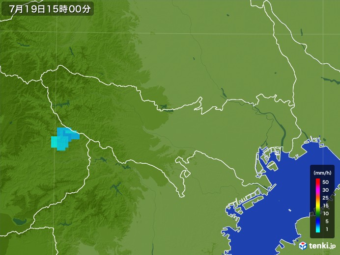 東京都の雨雲レーダー(2017年07月19日)
