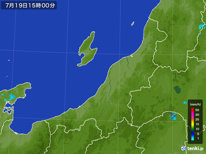新潟県の雨雲レーダー(2017年07月19日)