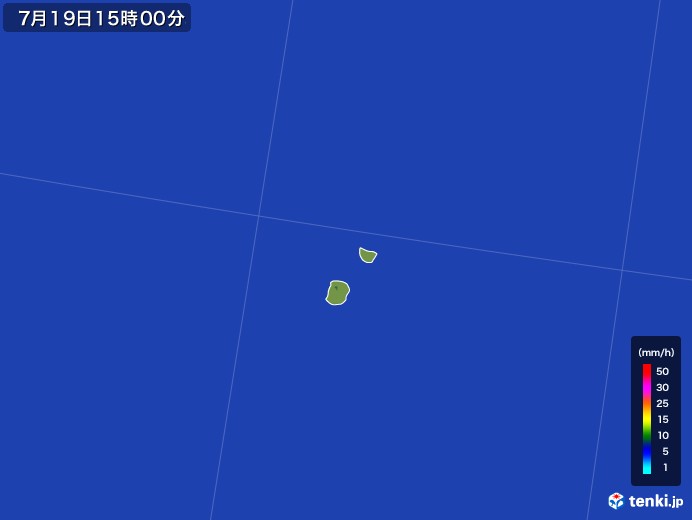 南大東島(沖縄県)の雨雲レーダー(2017年07月19日)