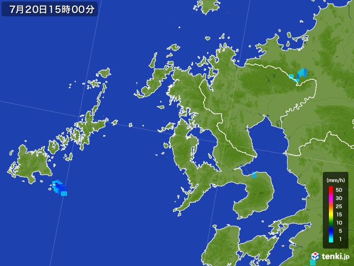 長崎県の雨雲レーダー(2017年07月20日)