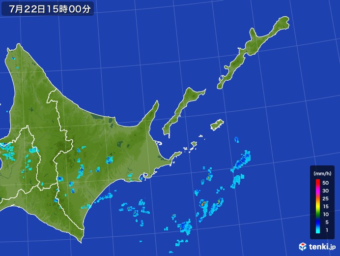 道東の雨雲レーダー(2017年07月22日)