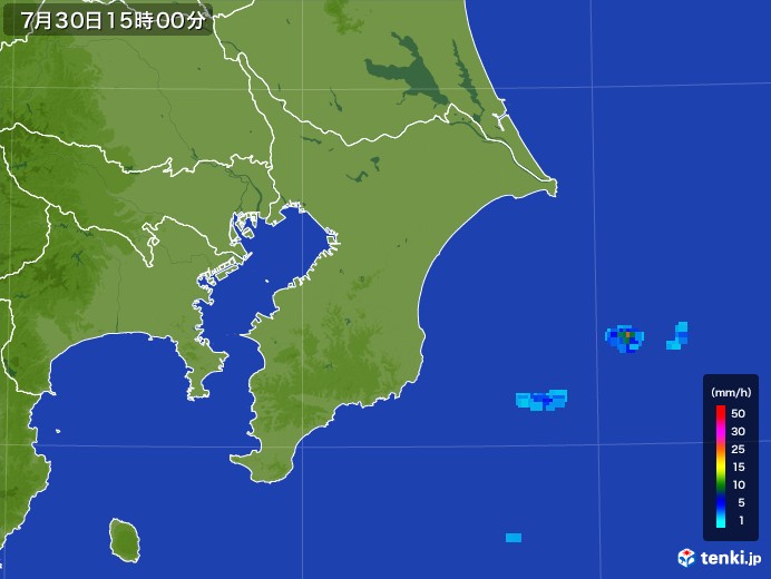 千葉県の雨雲レーダー(2017年07月30日)