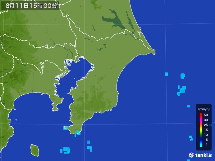 千葉県の雨雲レーダー(2017年08月11日)