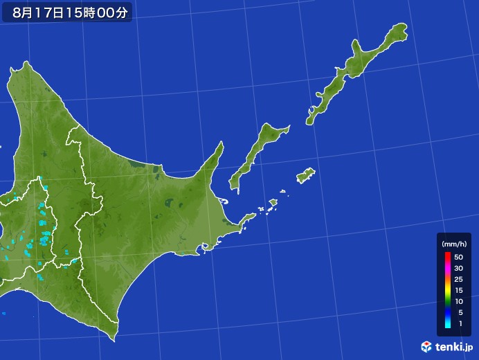 道東の雨雲レーダー(2017年08月17日)