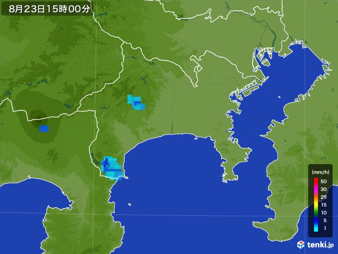 神奈川県の雨雲レーダー(2017年08月23日)