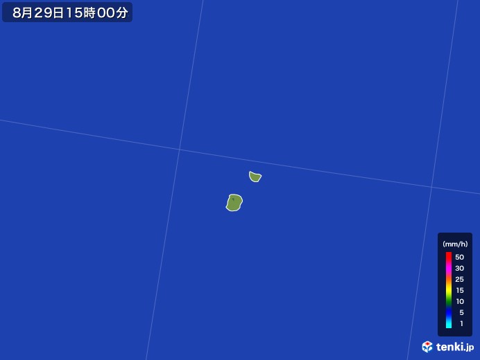 南大東島(沖縄県)の雨雲レーダー(2017年08月29日)