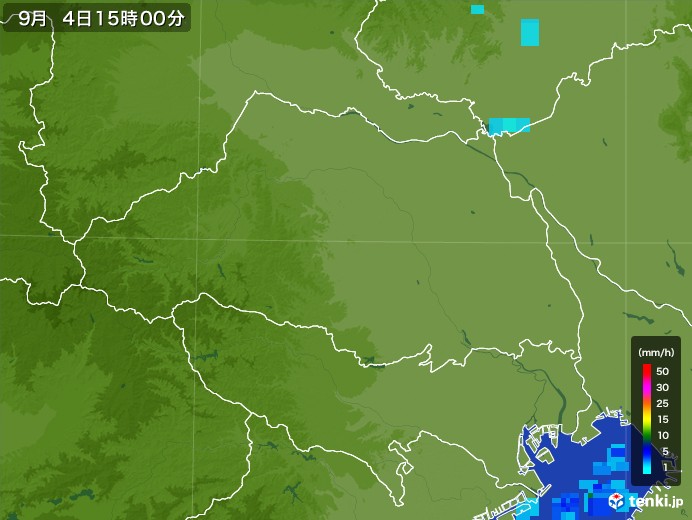 埼玉県の雨雲レーダー(2017年09月04日)