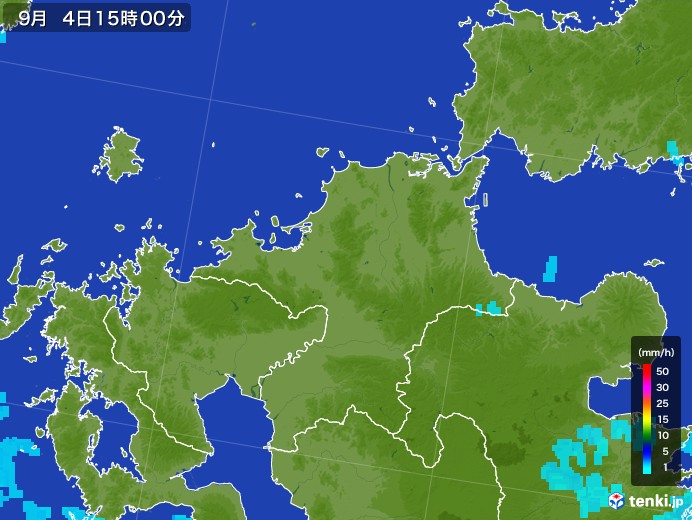 福岡県の雨雲レーダー(2017年09月04日)