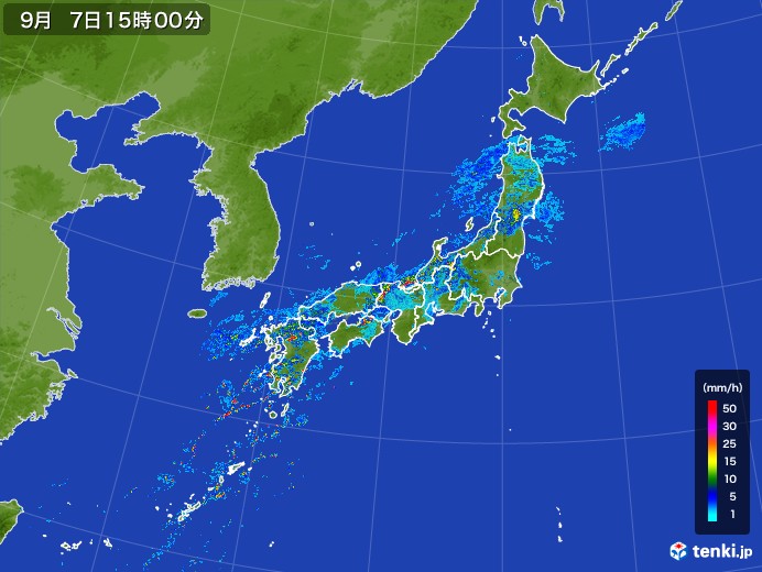 雨雲レーダー(2017年09月07日)