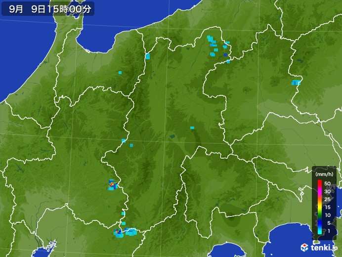 長野県の雨雲レーダー(2017年09月09日)