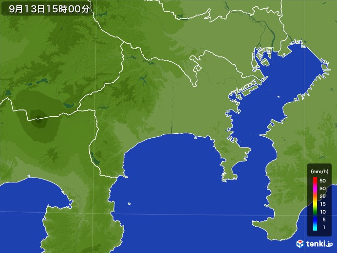 神奈川県の雨雲レーダー(2017年09月13日)