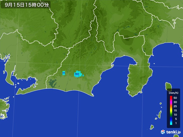 静岡県の雨雲レーダー(2017年09月15日)