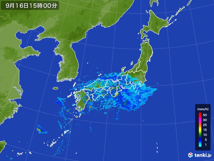 雨雲レーダー(2017年09月16日)