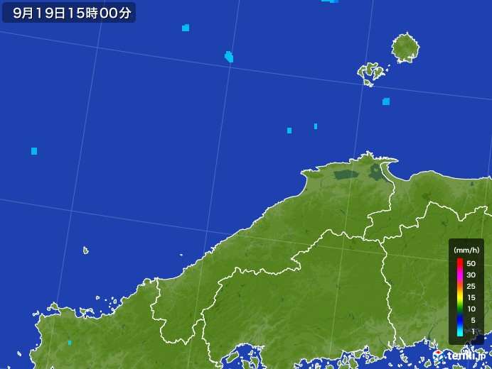 島根県の雨雲レーダー(2017年09月19日)