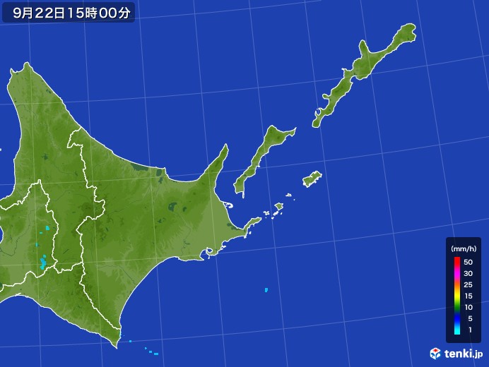 道東の雨雲レーダー(2017年09月22日)