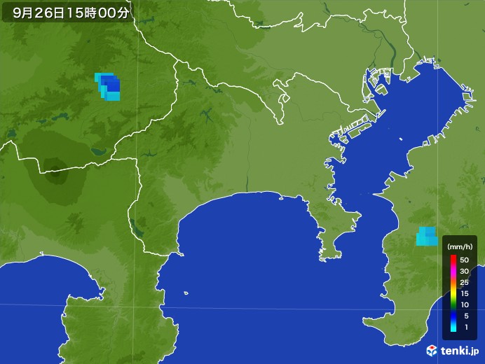 神奈川県の雨雲レーダー(2017年09月26日)