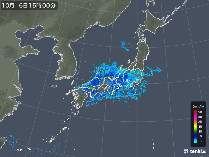 雨雲レーダー(2017年10月06日)