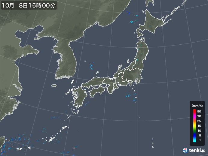 雨雲レーダー(2017年10月08日)