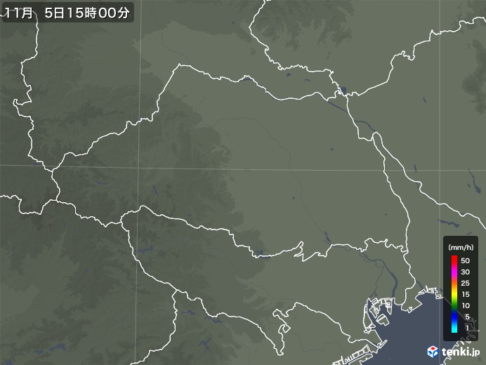 埼玉県の雨雲レーダー(2017年11月05日)