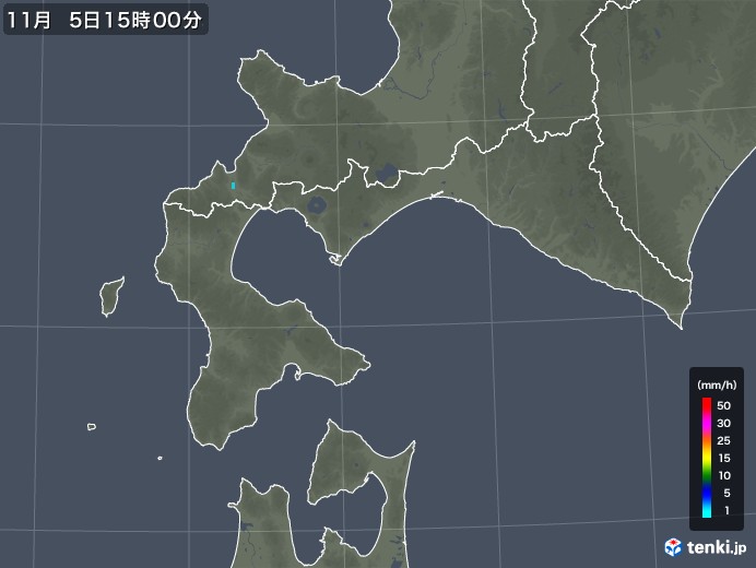 道南の雨雲レーダー(2017年11月05日)