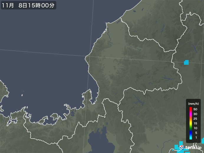 福井県の雨雲レーダー(2017年11月08日)