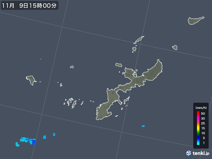 沖縄県の雨雲レーダー(2017年11月09日)
