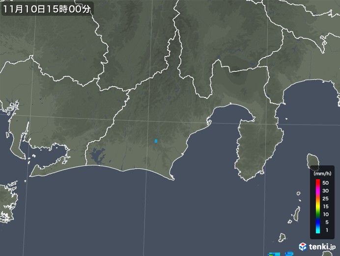 静岡県の雨雲レーダー(2017年11月10日)